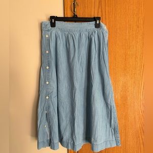 Madewell Chambray Button Side Skirt